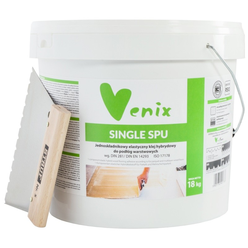Jednoskładnikowy elastyczny klej hybrydowy do podłóg warstwowych Venix SINGLE SPU