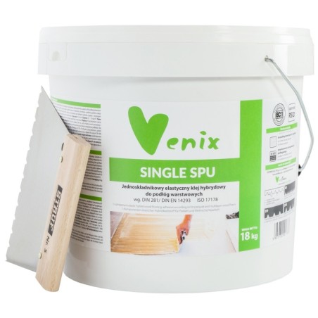 Jednoskładnikowy elastyczny klej hybrydowy do podłóg warstwowych Venix SINGLE SPU